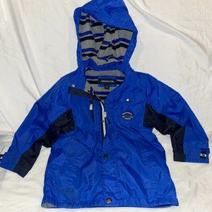 Boys Full Zip Fall/Spring Jacket Hooded Pockets by London Fog Blue Sz 7 EUC!